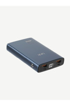 Linktech Premium 10000 mAh Hızlı Şarjlı Işıklı Dijital Göstergeli USB Çoklu Bağlantılı Kablolu Powerbank Lacivert