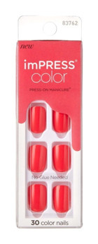 Impress Kımc023 Color Kendinden Yapışkanlı Küt Pembe Takma Tırnak