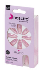 Nascita Mermer 24'lü Stiletto Pembe Takma Tırnak