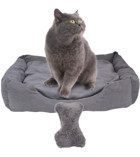 Evene 65 x 45 cm Sepet Kedi Yatağı Gri