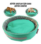 Xpermate 55 cm Simit Kedi Yatağı Gri - Turkuaz