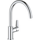 Grohe Bauedge Kuğu Tek Girişli Aç Kapa Eviye Bataryası Gümüş