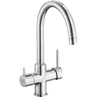 Eca Dual Flow 10211837 Arıtmalı Kuğu Çift Girişli Aç Kapa Eviye Bataryası Gümüş