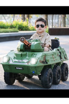 Kral Tank 12 V Üstü Açık Tek Kişilik Akülü Araba Yeşil