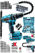 Germany Style Grm-99880 Vfx 128 V 2 Ah Kömürsüz Darbeli Çift Akülü Vidalama Makinesi