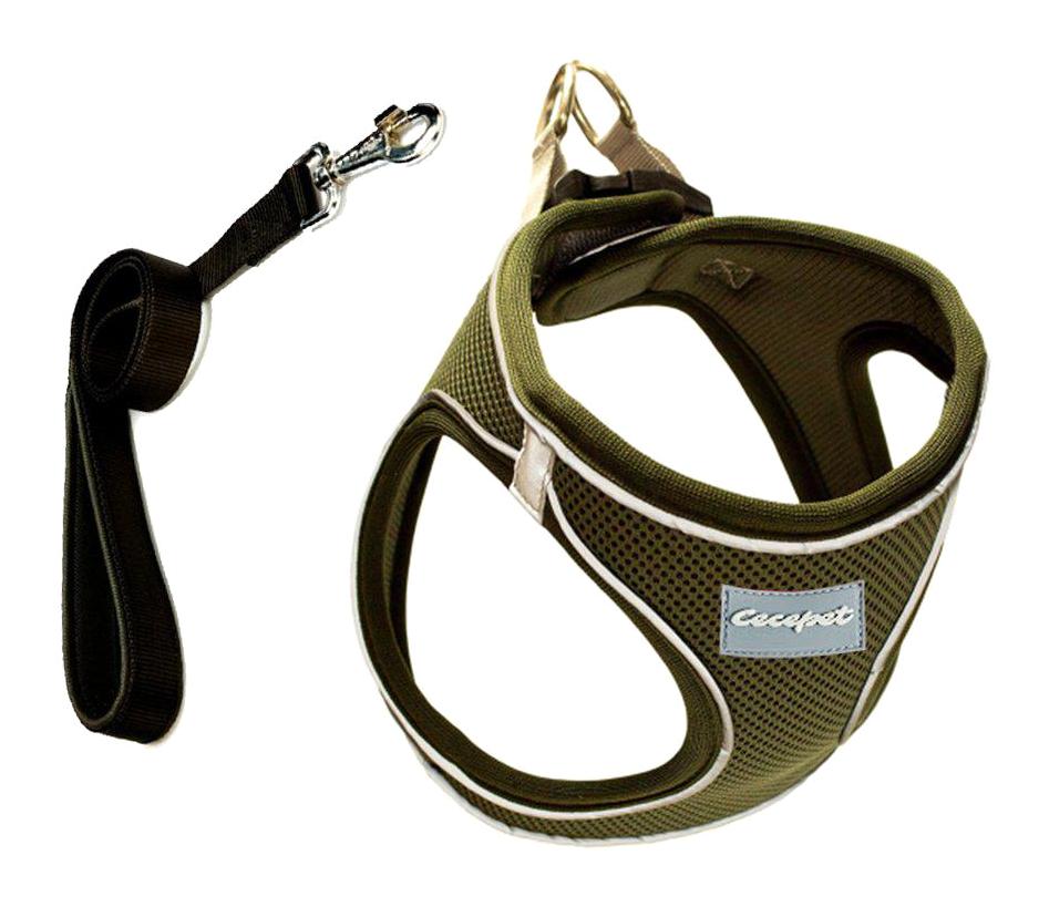 CecePet Cool Walk Air Mesh Makaralı Göğüs Köpek Tasması Yeşil