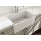 Bocchi Lavello 1138-001-0120-03 760 mm Damlalıksız Çok Yönlü Tek Gözlü Dikdörtgen Orta Seramik Eviye Parlak Beyaz
