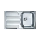 Teka Princess 50 B 500 mm Damlalıklı Tezgah Üstü Tek Gözlü Dikdörtgen Sol Paslanmaz Çelik Eviye Gri