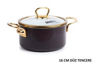 Zücev Emaye 2 Parça 16 cm Metal Derin Tencere