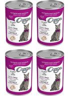 Cango Yetişkin Tavuk Parça Etli-Soslu Yaş Kedi Maması 4x415 gr