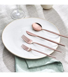 Apricot Faro 24 Parça 6 Kişilik Çatal Kaşık Bıçak Takımı Rose Gold
