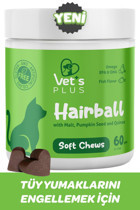 Vet's Plus Hairball B Vitamini D Vitamini Tüy Dökme Yetişkin Kedi Vitamini Tablet 60 Adet