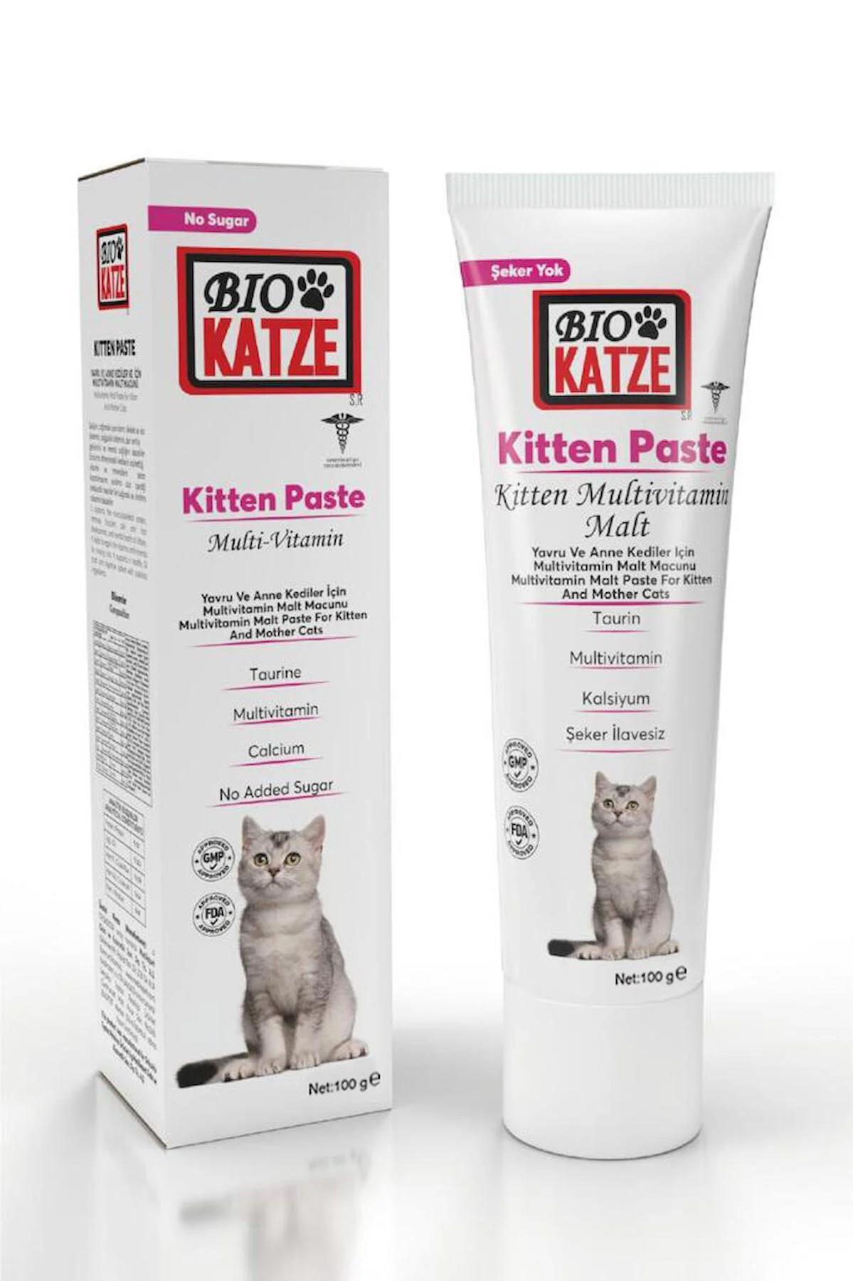 Biokatze Kitten E Vitamini Multivitamini Bağışıklık Güçlendirici Yavru-Yetişkin Kedi Vitamini Macun 100 gr