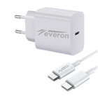 Everon EVR001 İPhone Type C Kablolu 25 W Hızlı Şarj Aleti Beyaz