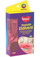 Viora Pembe Medium 1 Çift Temizlik Eldiveni