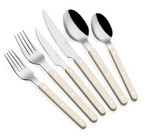 The Mia Comida Mat Saten 36 Parça 6 Kişilik Çatal Kaşık Bıçak Bej-Gümüş