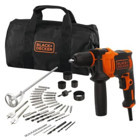 Black+Decker BEH710SA40-QS 710 W Darbeli Elektrikli Matkap + 40 Parça Aksesuar + Bez Çanta