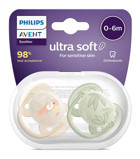 Philips Avent Ultra Soft 0-6 Ay Delikli Ortodontik Yenidoğan Kiraz Uçlu Silikon Emzik Çok Renkli