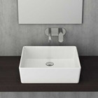 Bocchi 1215-062-0125 Klasik Tekli 50 cm Seramik Tezgah Üstü Kare Lavabo Beyaz
