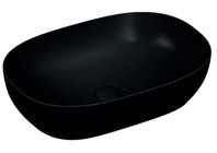 Vitra 5995B483-0016 Klasik Tekli 60 cm Seramik Tezgah Üstü Oval Lavabo Siyah