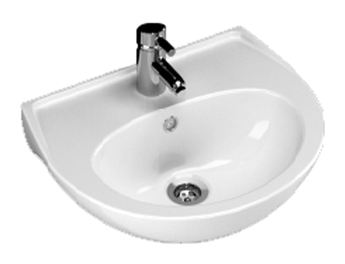 Turavit Klasik Tekli 40 cm Seramik Oval Lavabo Beyaz