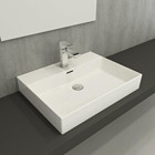 Bocchi 1376-001-0126 Klasik Tekli 60 cm Seramik Tezgah Üstü Dikdörtgen Lavabo Beyaz