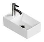 Aqua Bagno Klasik Tekli 41 cm Seramik Tezgah Üstü Kare Lavabo Beyaz