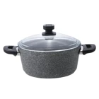 Emsan Cam 2 Parça 24 cm Titanyum Granit Derin Tencere