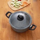 Emsan Cam 2 Parça 16 cm Titanyum Granit Derin Tencere