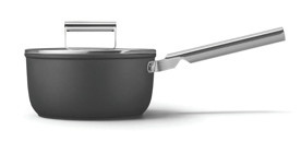 Smeg Cookware 50's Style Cam 2 Parça 20 cm Alüminyum Derin Tencere Siyah