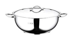 Oms Çelik 2 Parça 34 cm Çelik Basık Karnıyarık Tenceresi