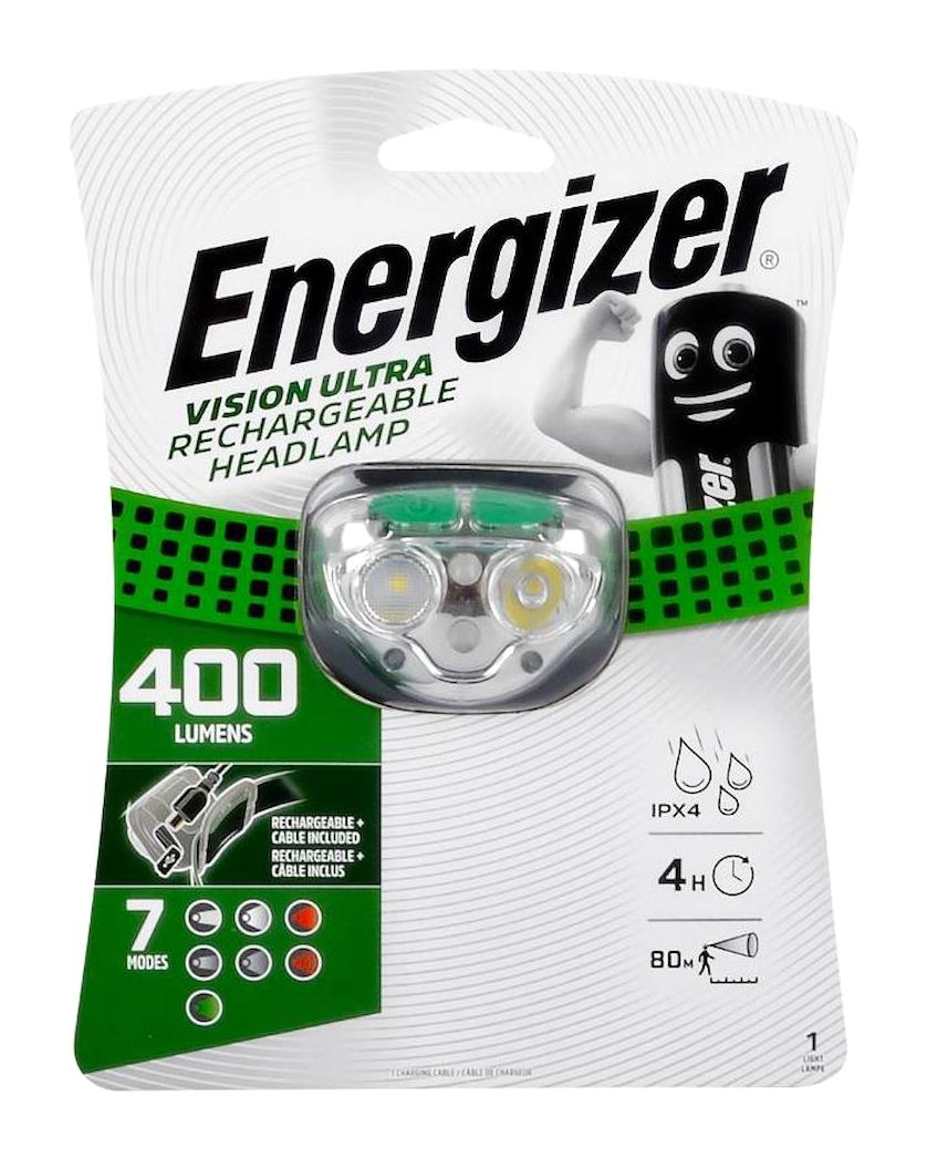 Energizer Vision Ultra Basmalı 400 Lümen LED Şarjlı Kafa Feneri