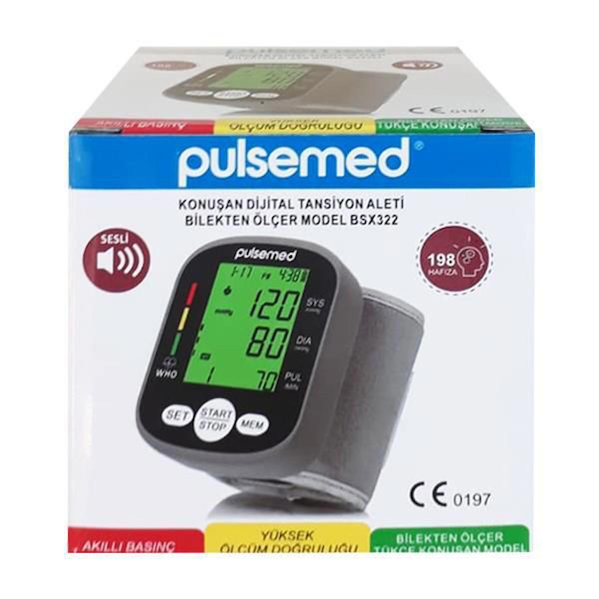 Pulsemed BSX322 2 Kullanıcı 198 Ölçüm Konuşan Dijital Koldan Tam Otomatik Tansiyon Aleti