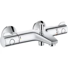 Grohe 800 Krom Çiftli Çevirmeli Dereceli Yarı Ankastre Kare Banyo Bataryası Gümüş