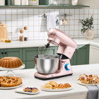 Karaca Multichef Paslanmaz Çelik 1900 W 5.5 lt Standlı Hamur Yoğurma ve Mutfak Şefi Pembe
