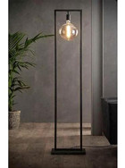 Retrodesign Metal Ayaklı 2 Ayaklı Yuvarlak Lambader Siyah