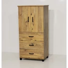Mobilya Sarayı 2 Kapaklı 4 Çekmeceli 2 Raflı Çok Amaçlı Dolap Çam 128 x 61 x 44 cm