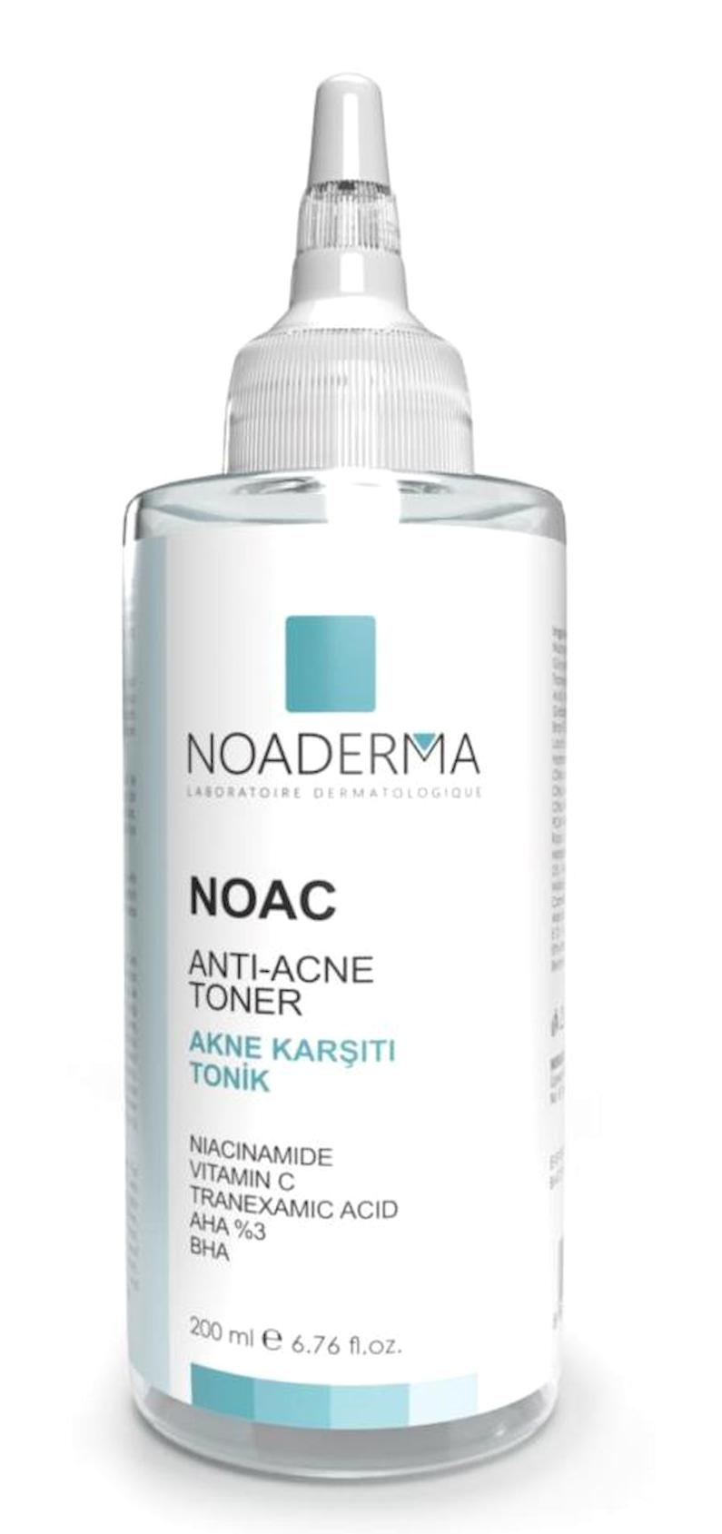 Noaderma Noac Akne Karşıtı Tüm Ciltler İçin Aha+Bha Gözenek Sıkılaştırıcı Leke Giderici Yüz Temizleyici Tonik 200 ml