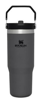 Stanley IceFlow Çelik 890 ml Bardak Pipetli Termos Kömür