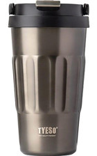 Tyeso Coffe Mug Paslanmaz Çelik 500 ml Bardak Termos Gri
