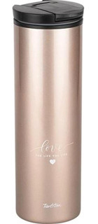 Tantitoni Love Yazılı Çelik 440 ml Bardak Termos Bronz