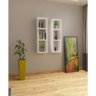Dekormer Design 6 Bölmeli 2 Raflı Suntalam 90 cm İkili Takım Beyaz Kitaplık