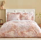 Karaca Home Hayley Pamuk Dört Mevsim 200 x 220 cm Desenli Çift Kişilik Nevresim Takımı Somon