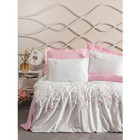 Cotton Box Jolie Pamuk Dört Mevsim 200 x 220 cm İşlemeli Çift Kişilik Nevresim Takımı Pembe