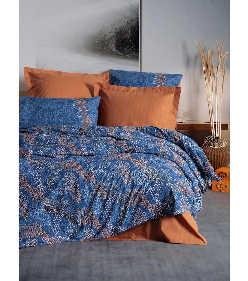 Cotton Box Tedric Pamuk Dört Mevsim 200 x 220 cm Desenli Çift Kişilik Nevresim Takımı Tarçın