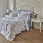 Karaca Home Parisien Pamuk Dört Mevsim 200 x 220 cm Desenli Çift Kişilik Nevresim Takımı Mavi