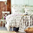 Karaca Home Alfia Pamuk Dört Mevsim 200 x 220 cm Desenli Çift Kişilik Nevresim Takımı Pembe