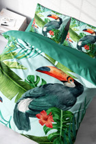 Mono Home Birdie Pamuk Dört Mevsim 200 x 220 cm Desenli Çift Kişilik Nevresim Takımı Yeşil