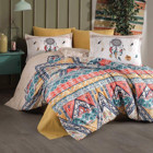 Clasy Boho V1 Pamuk Dört Mevsim 200 x 220 cm Desenli Çift Kişilik Nevresim Takımı Çok Renkli
