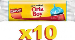 Koroplast Orta Boy 55x60 cm 10 Adet Çöp Poşeti